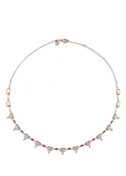 Ruby Glow 14 Ayar Rose Gold Kadın Pırlanta Kolye