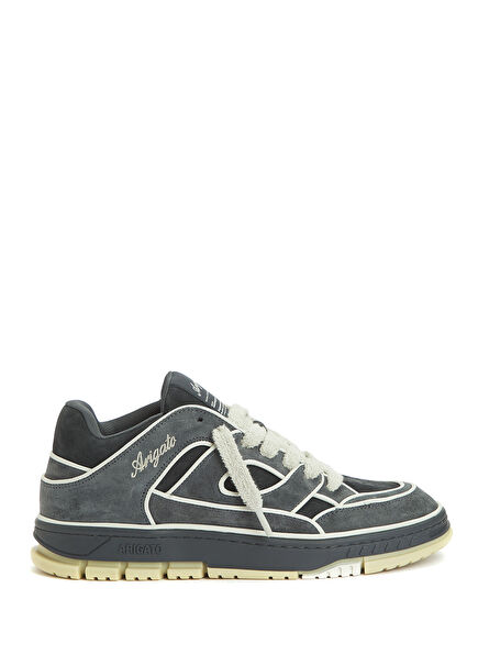Area Bej Siyah Desenli Erkek Deri Sneaker