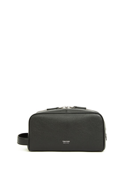 Supple Siyah Deri Tıraş Çantası