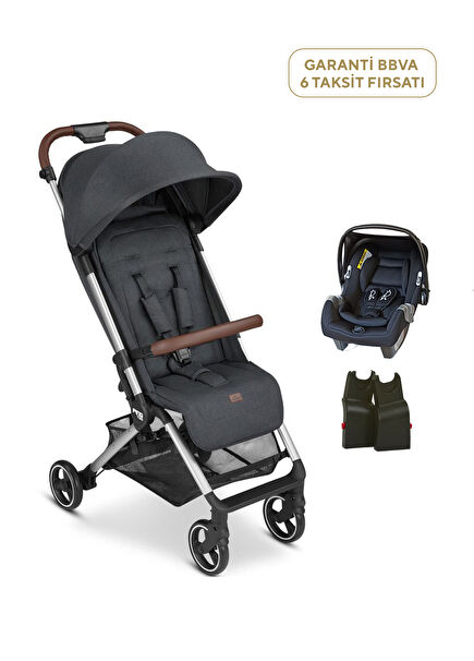 Ping Storm Two Jixy Black Infant Carrier with Cabin Size Travel System Baby Stroller