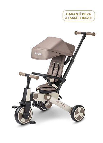 4in1 Katlanabilir Bej 3 Tekerlekli 6 Ay - 6 Yaş Çocuk Bisikleti
