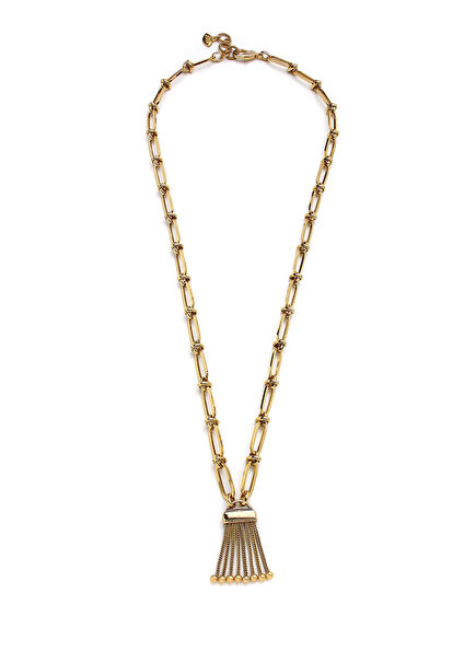 Cora Altın Kaplama Zincir Püskül Kadın Kolye