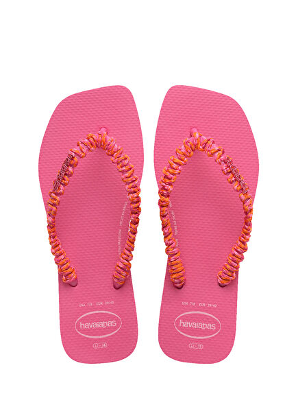Slim Square Boho Pink Women's Beach Slippers
