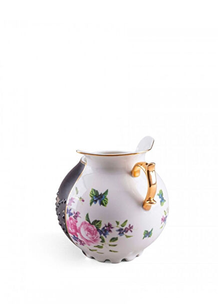 Hybrid Lfe Çiçekli Siyah/Beyaz Porselen Vazo