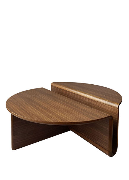 Kanyon Walnut Color Wooden Round Center Table