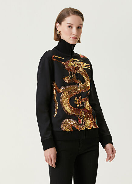 Black Gold Embroidered Sweatshirt