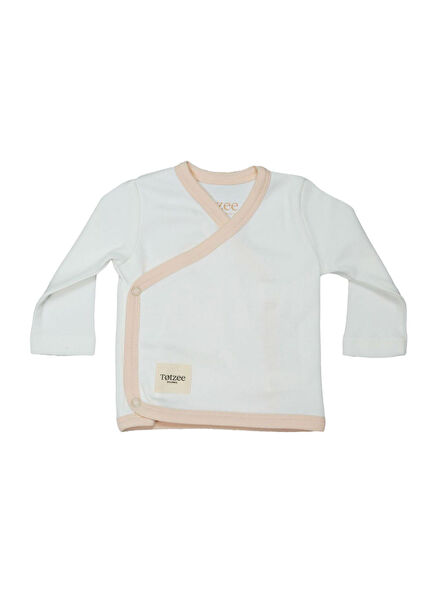 Double-breasted Unisex Baby Bodysuit with Milk Foam Caramel Snap Snaps