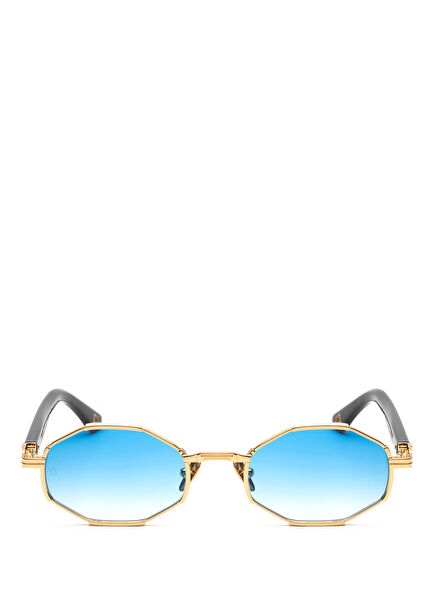 Wallance Gold Blue Titanium Unisex Sunglasses