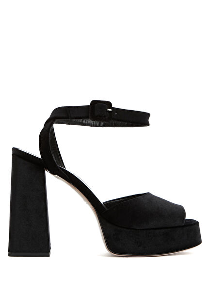 Black Women's Velvet Sandals