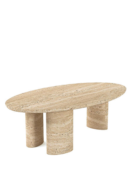 Panorama Travertine Beige Coffee Table