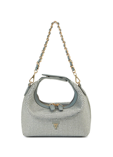 Croissant Mini Anthracite Silver Women's Leather B