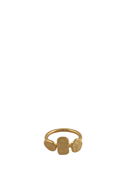 Round 22 Ayar Altın Kaplama Kadın Yüzük