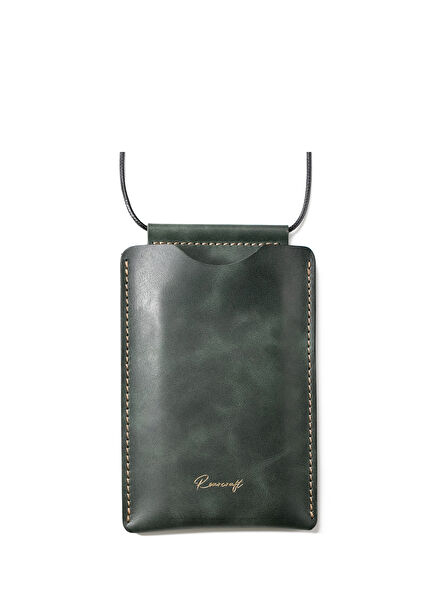 Emerald Green Leather Phone Bag