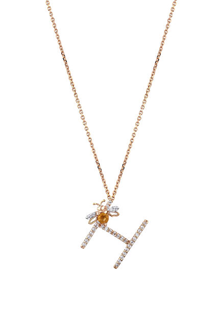 Letters Diamond Women's Gold Necklace