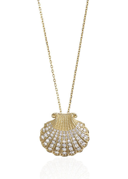 Aphrodite Seashell Diamond 14K Gold Women's Necklace