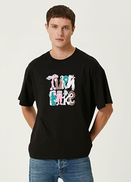 Tab Monsters Black Oversized Short Sleeve Men's T-shirt