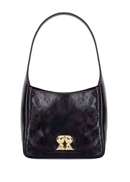 Camellia Siyah Kadın Deri Omuz Çantası