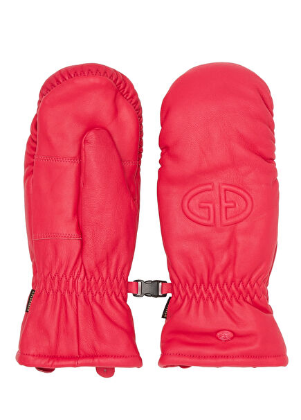 Hilja Pink Women's Leather Ski Gloves