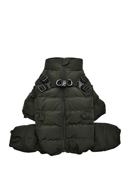 Ultra Light Soft Onesie Haki Tasmalı Köpek Tulumu 