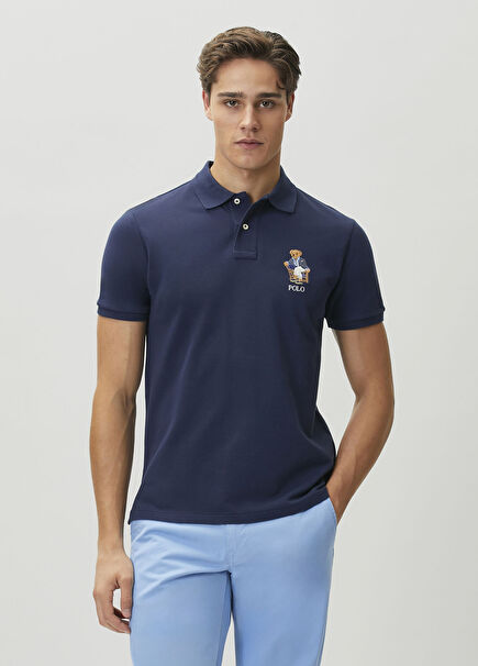 Slim Fit Lacivert Polo Yaka T-shirt
