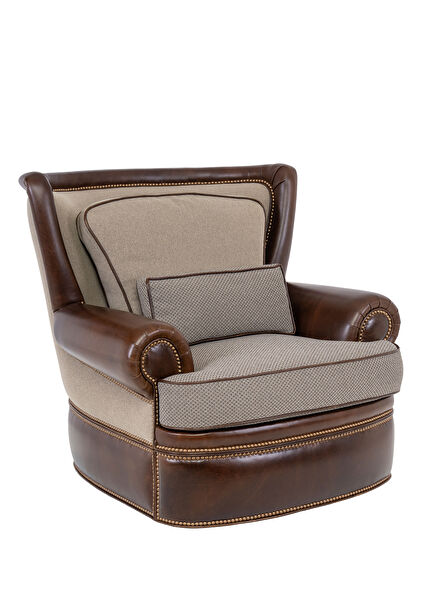 Dorset Swivel II Leather Fabric Swivel Chair