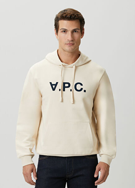 Bej Kapüşonlu Sweatshirt