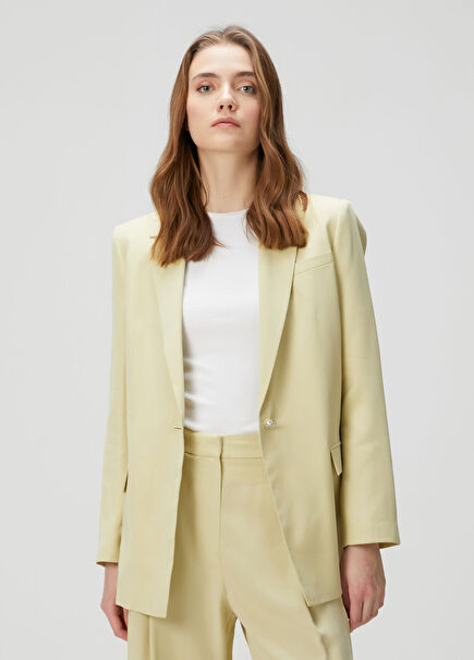 Yeşil Tek Düğmeli Ceket