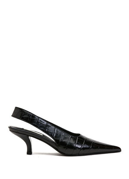 Black Crocodile Leather Pumps
