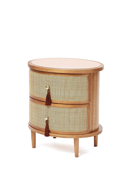 Francesco Inlaid Wooden Nightstand