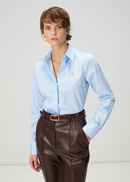 Blue Basic Poplin Shirt