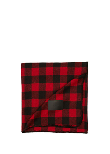 Kırmızı Ekose Desenli Battaniye
