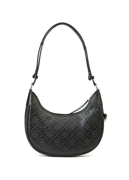 T Monogram Black Women's Leather Bag