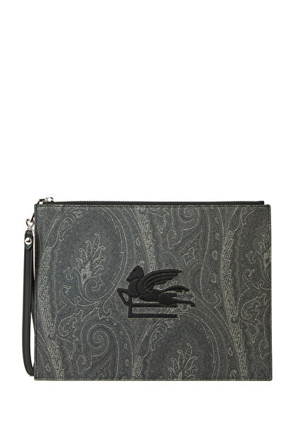 Black Ethnic Patterned Men's Hand Portfolio