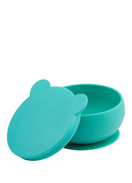 Vacuum Base Aqua Green Silicone Covered Bowl
