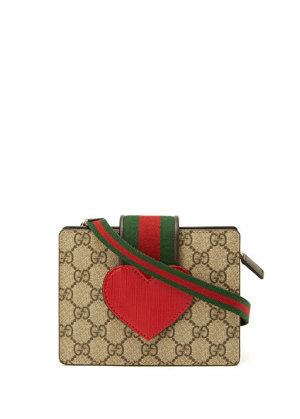 Brown Logo Patterned Girls Handbag