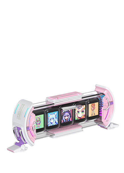 TimesGate Pink 5 Screen Rgb Light Smart Digital Clock Youtuber & Gamer Decor Picture Frame