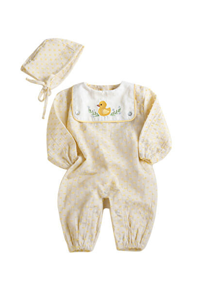 Petit Yellow Jumpsuit and Hat Unisex Baby Hospital Exit Set