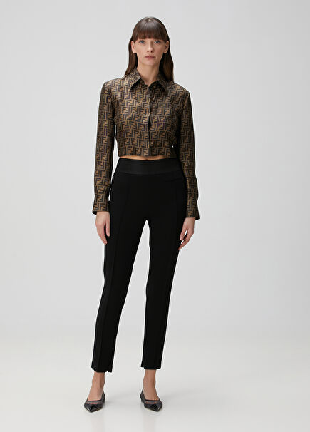 Slim Fit Black Wool Pants
