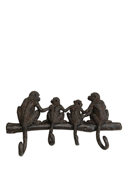 Coat Rack Monkey Family Brown Decorative Hanger