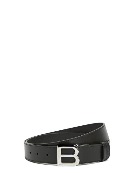 Black Men's Leather Belt