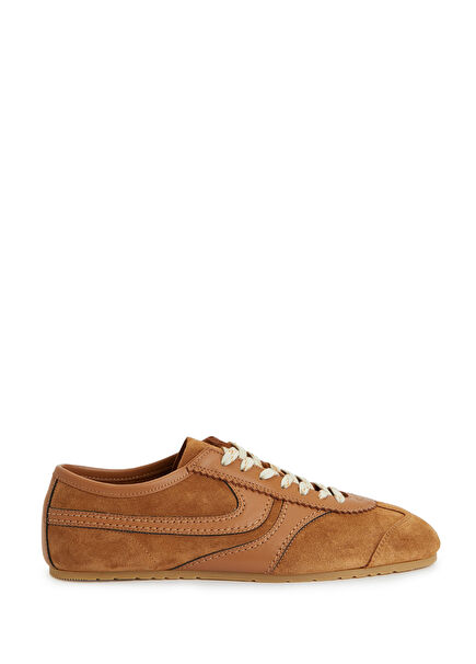 Beige Men's Suede Sneakers