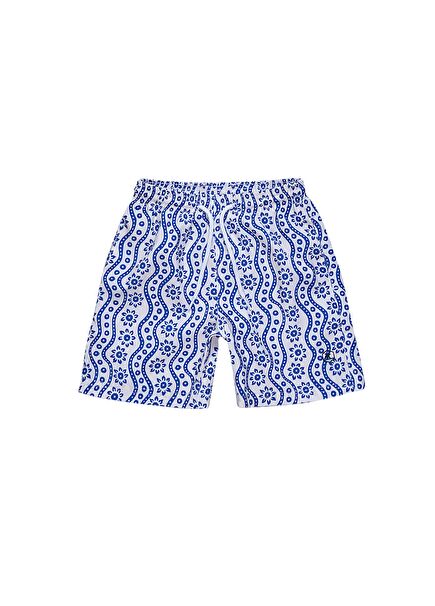 Zack Blue Patterned Swim Shorts