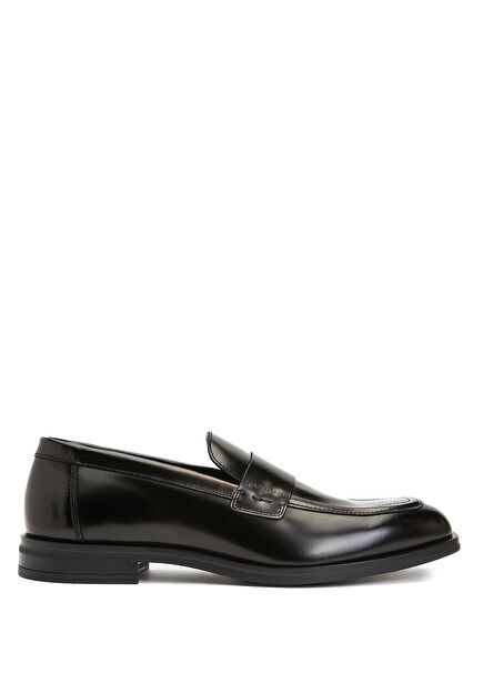 Black Mens Leather Loafer