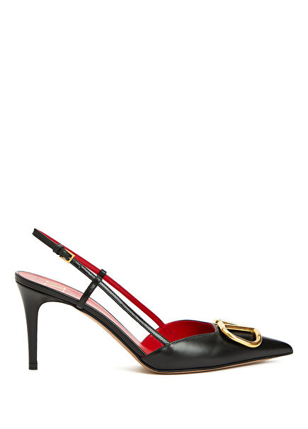 VLogo Black Leather Pump