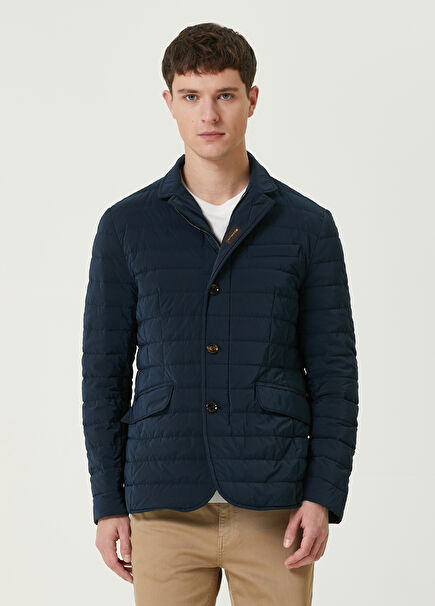 Navy Blue Quilted Jacket