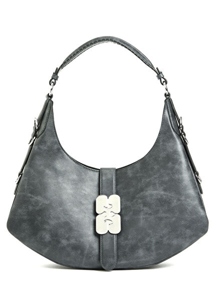 Kat Small Antrasit Kadın Deri Hobo