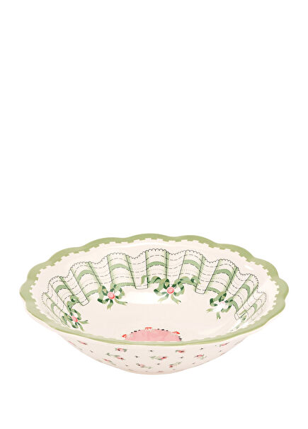 Spring Birds Multicolored Ceramic Bowl