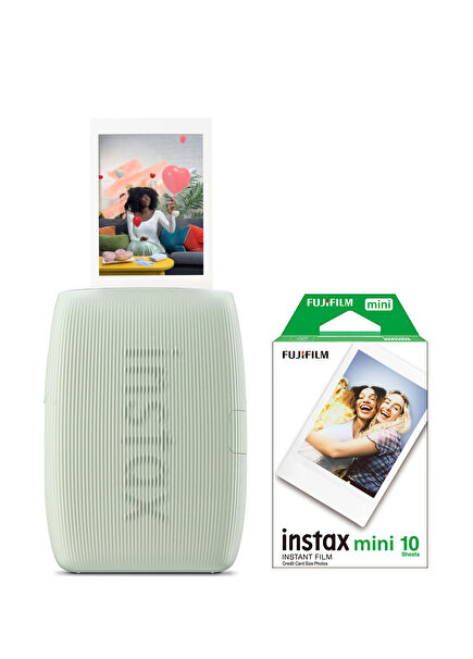 Instax mini Link 3 Yeşil Akıllı Telefon Yazıcısı ve 10'lu Mini Film
