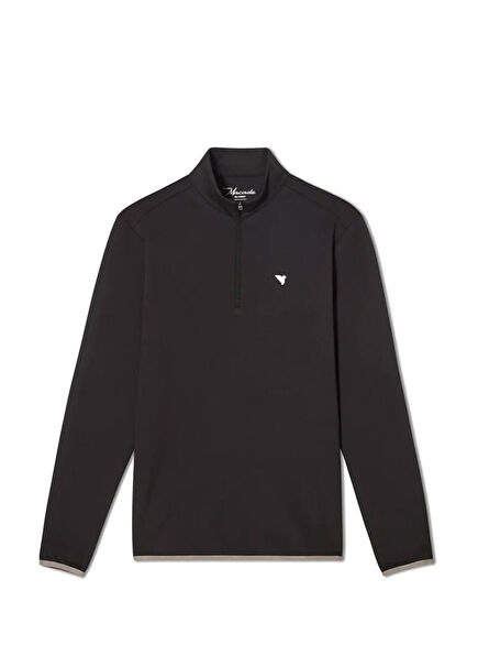 Therma Siyah Yarım Fermuarlı Spor Sweatshirt SW202101162