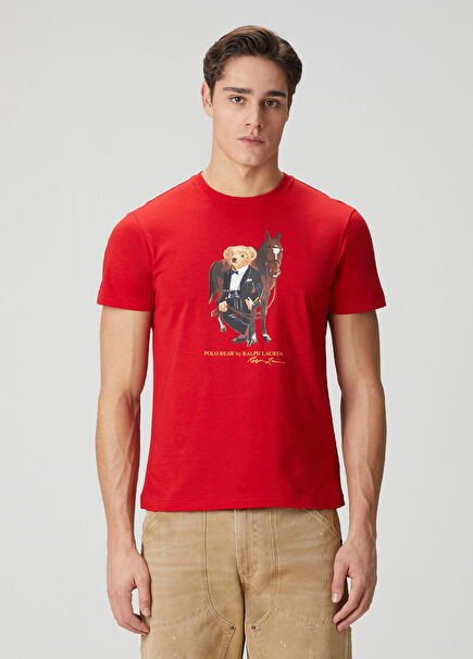 Kırmızı Logo Baskılı T-shirt